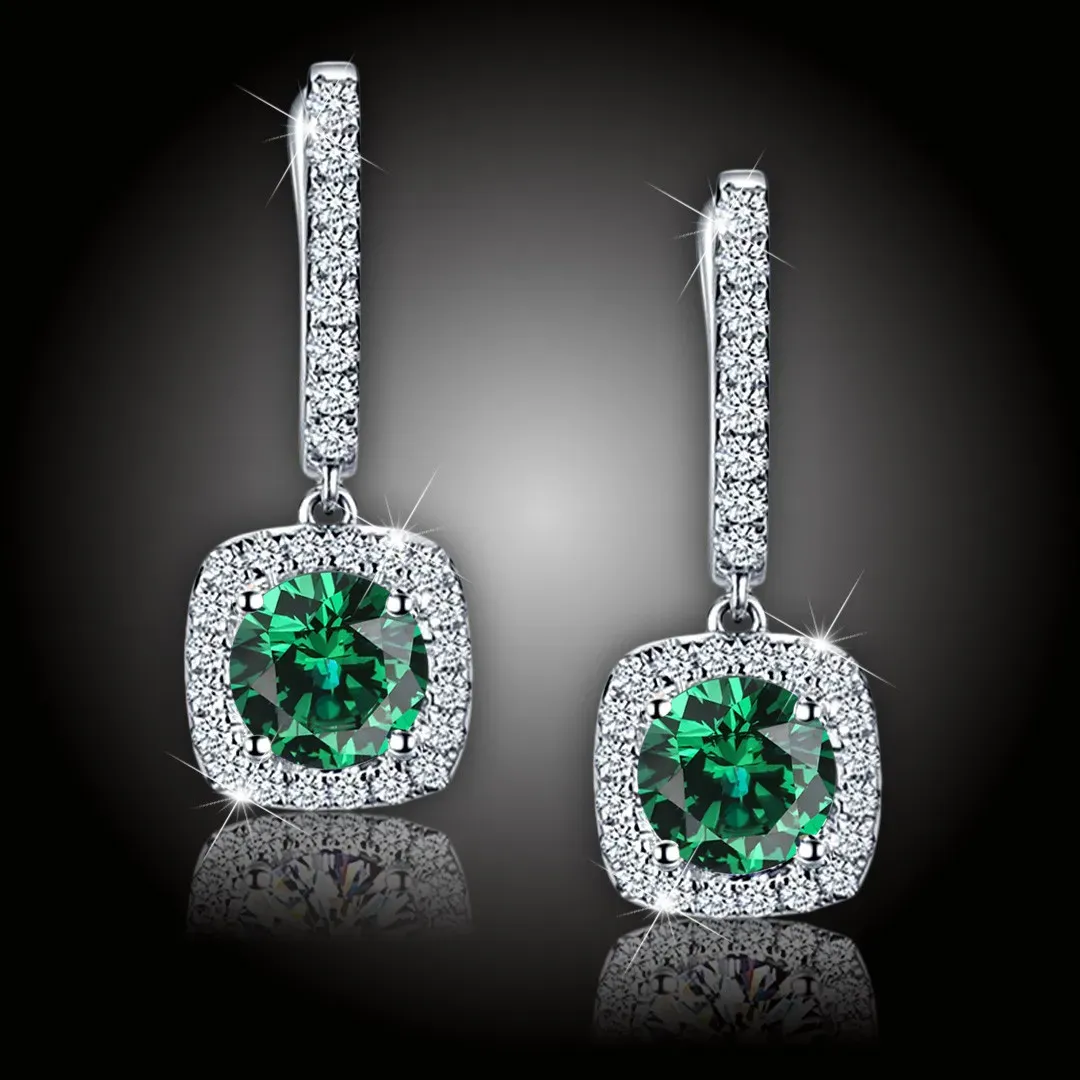 Náušnice La Diamantina Diana Smaragd Green s krystaly Swarovski® 2