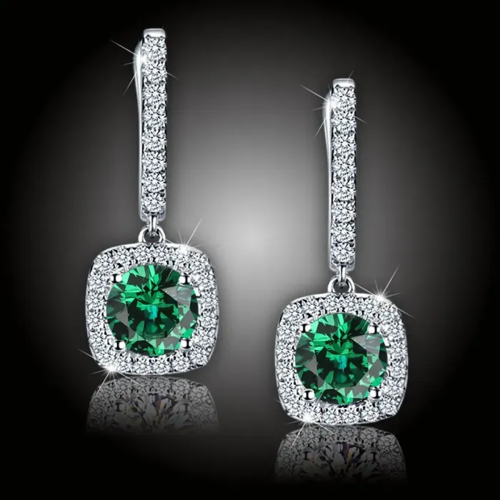 Náušnice La Diamantina Diana Smaragd Green s krystaly Swarovski®