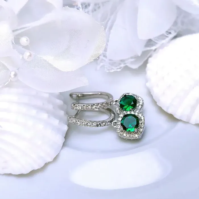 Náušnice La Diamantina Diana Smaragd Green s krystaly Swarovski®