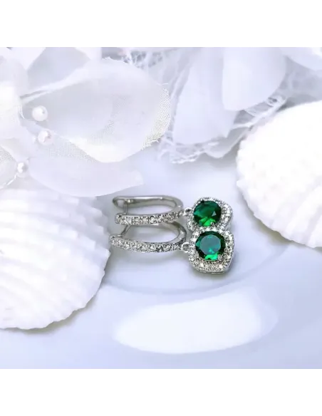 Náušnice La Diamantina Diana Smaragd Green s krystaly Swarovski®