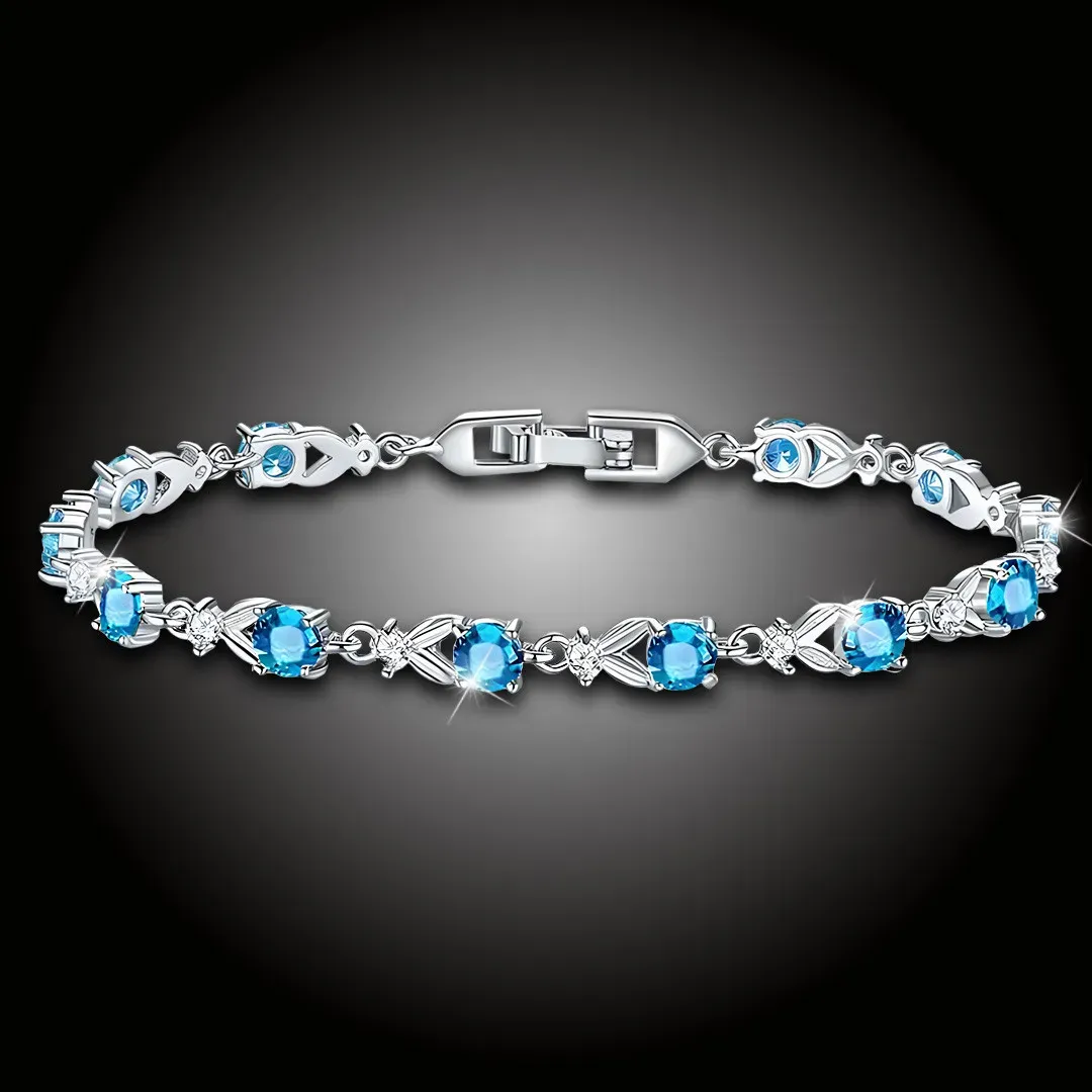 Elegantní náramek Adrianna Aquamarine se zirkony 2