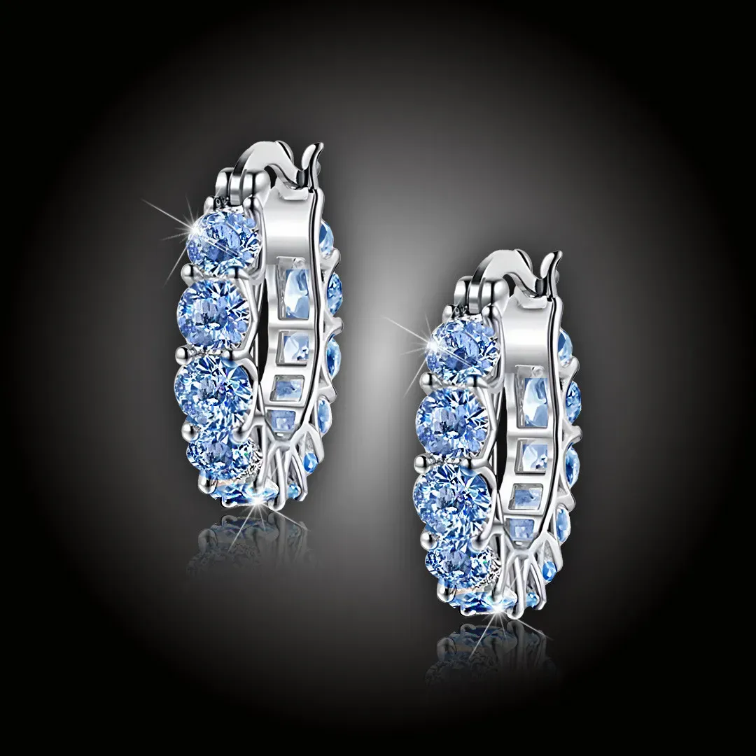 Náušnice Brillance Sandra zdobené blankytně modrými zirkony 2