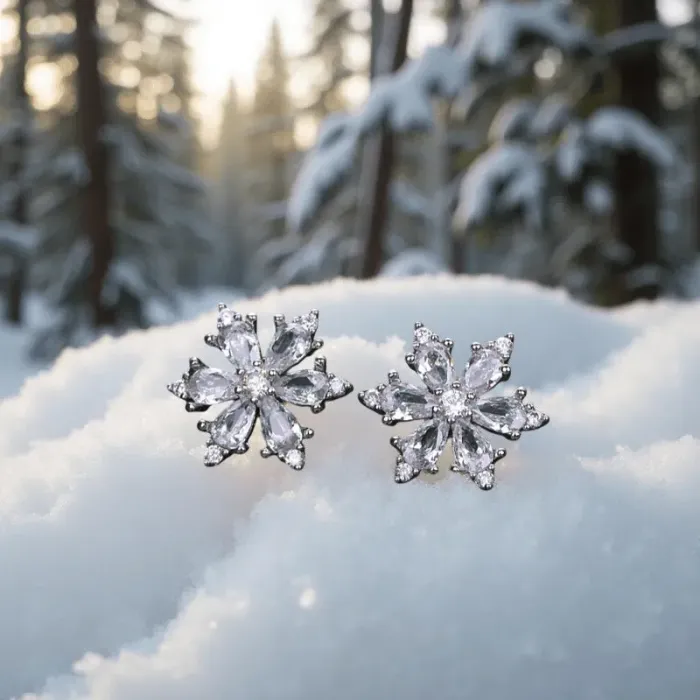 Náušnice La Diamantina Crystal Snowflake