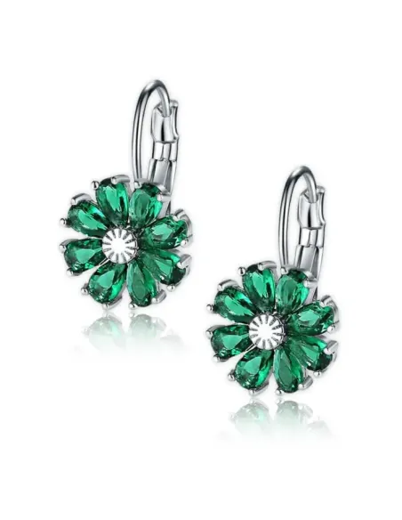 Náušnice Brillance Marquise Smaragd Green