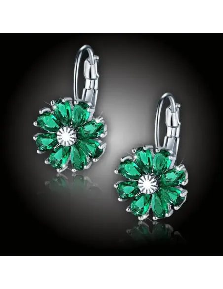 Náušnice Brillance Marquise Smaragd Green