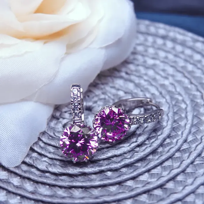 Náušnice Brillance Comtessa Rose s krystaly Swarovski