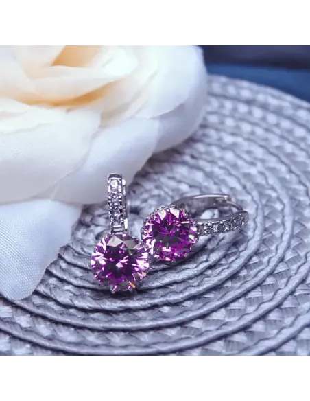 Náušnice Brillance Comtessa Rose s krystaly Swarovski