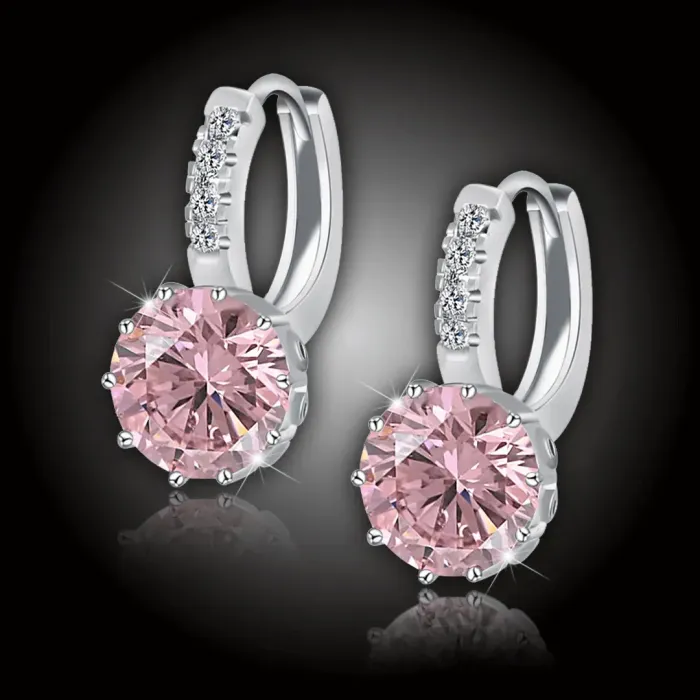 Náušnice Brillance Comtessa Rose s krystaly Swarovski