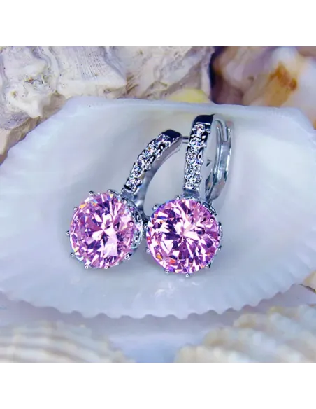 Náušnice Brillance Comtessa Rose s krystaly Swarovski