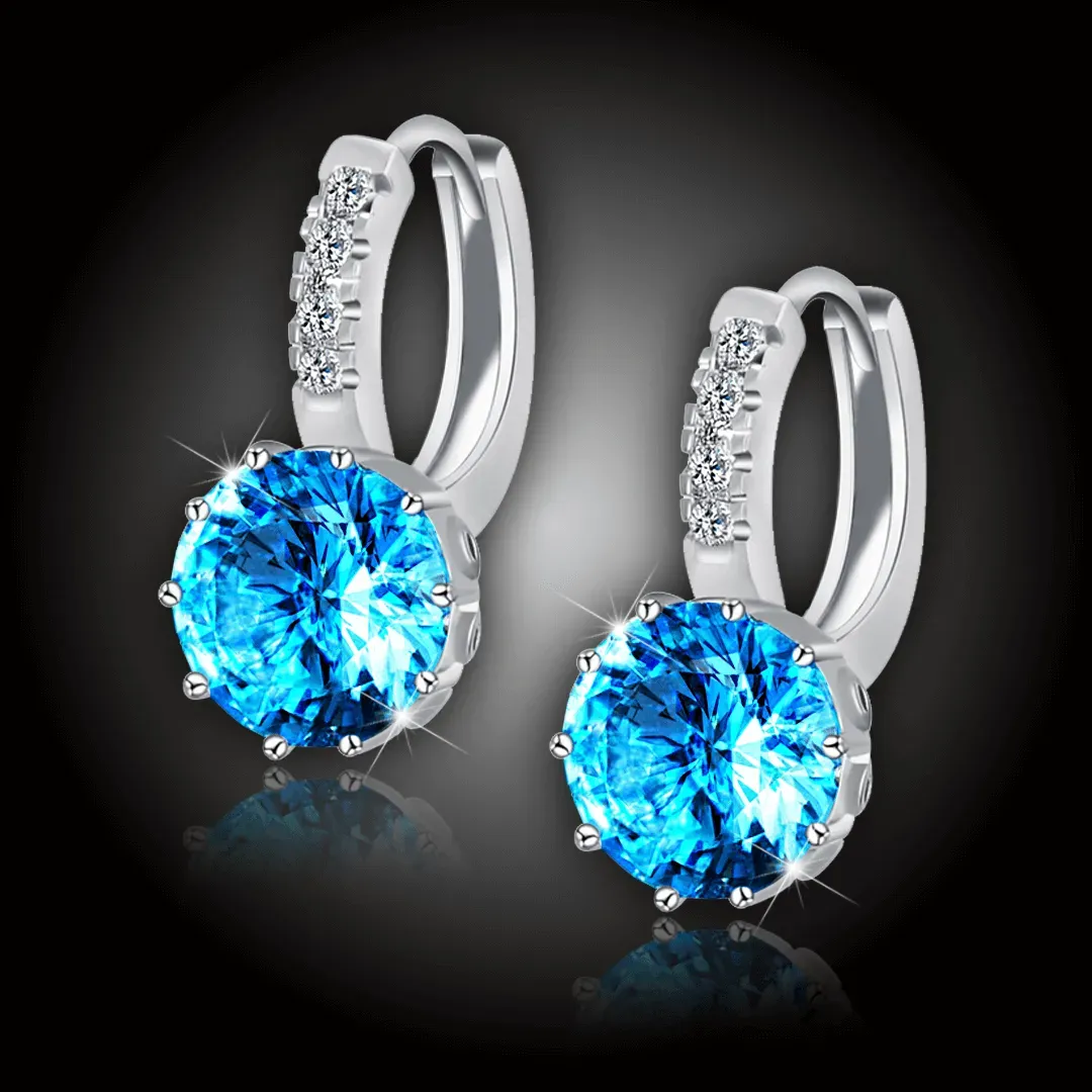 Náušnice Brillance Comtessa Lake Blue s krystaly Swarovski® 2