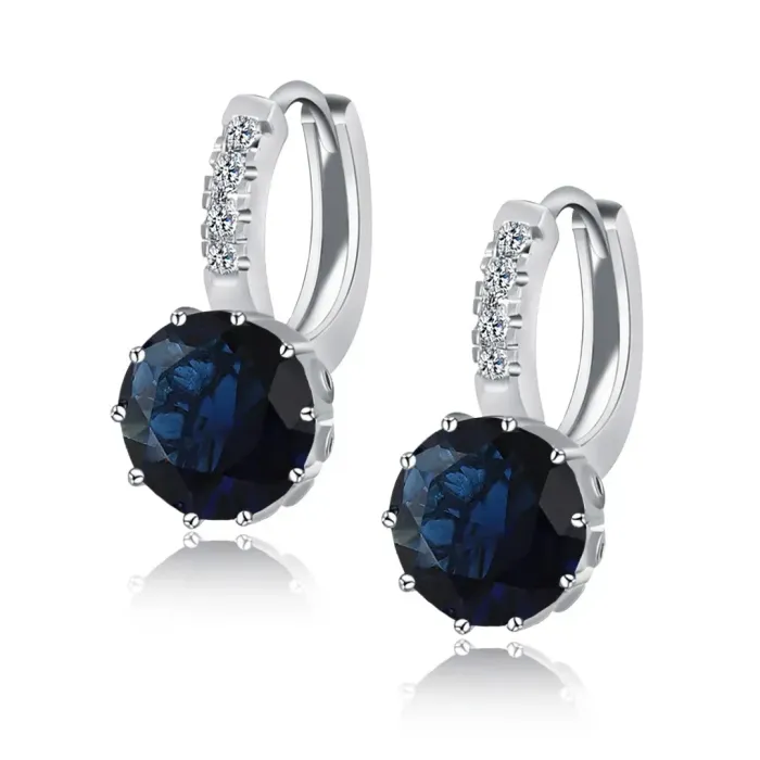 Náušnice Brillance Comtessa Royal Blue s krystaly Swarovski