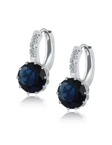 Náušnice Brillance Comtessa Royal Blue s krystaly Swarovski