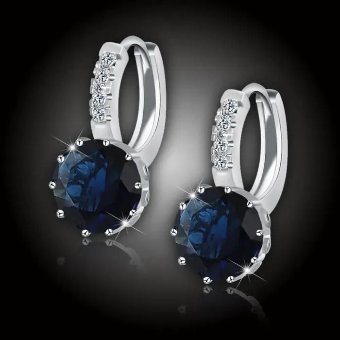 Náušnice Brillance Comtessa Royal Blue s krystaly Swarovski