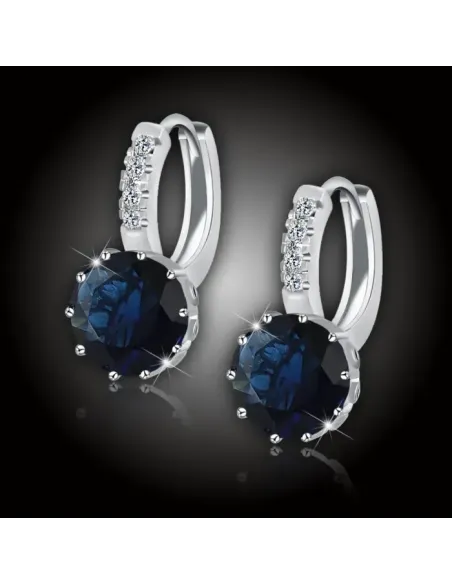 Náušnice Brillance Comtessa Royal Blue s krystaly Swarovski