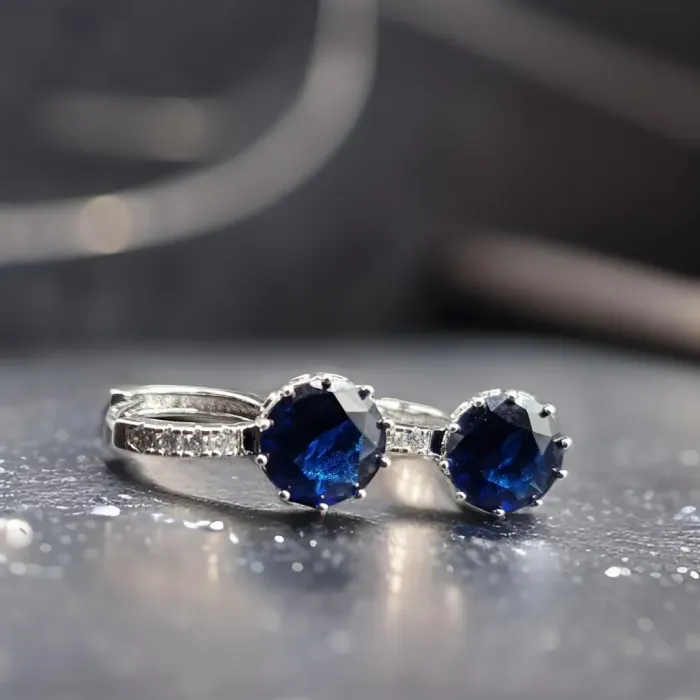 Náušnice Brillance Comtessa Royal Blue s krystaly Swarovski