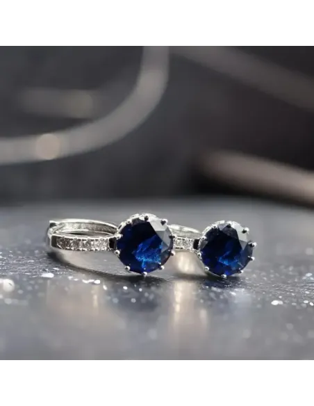 Náušnice Brillance Comtessa Royal Blue s krystaly Swarovski