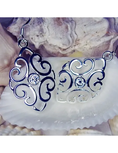 Náušnice s antickým závěsem Athena se zirkonem