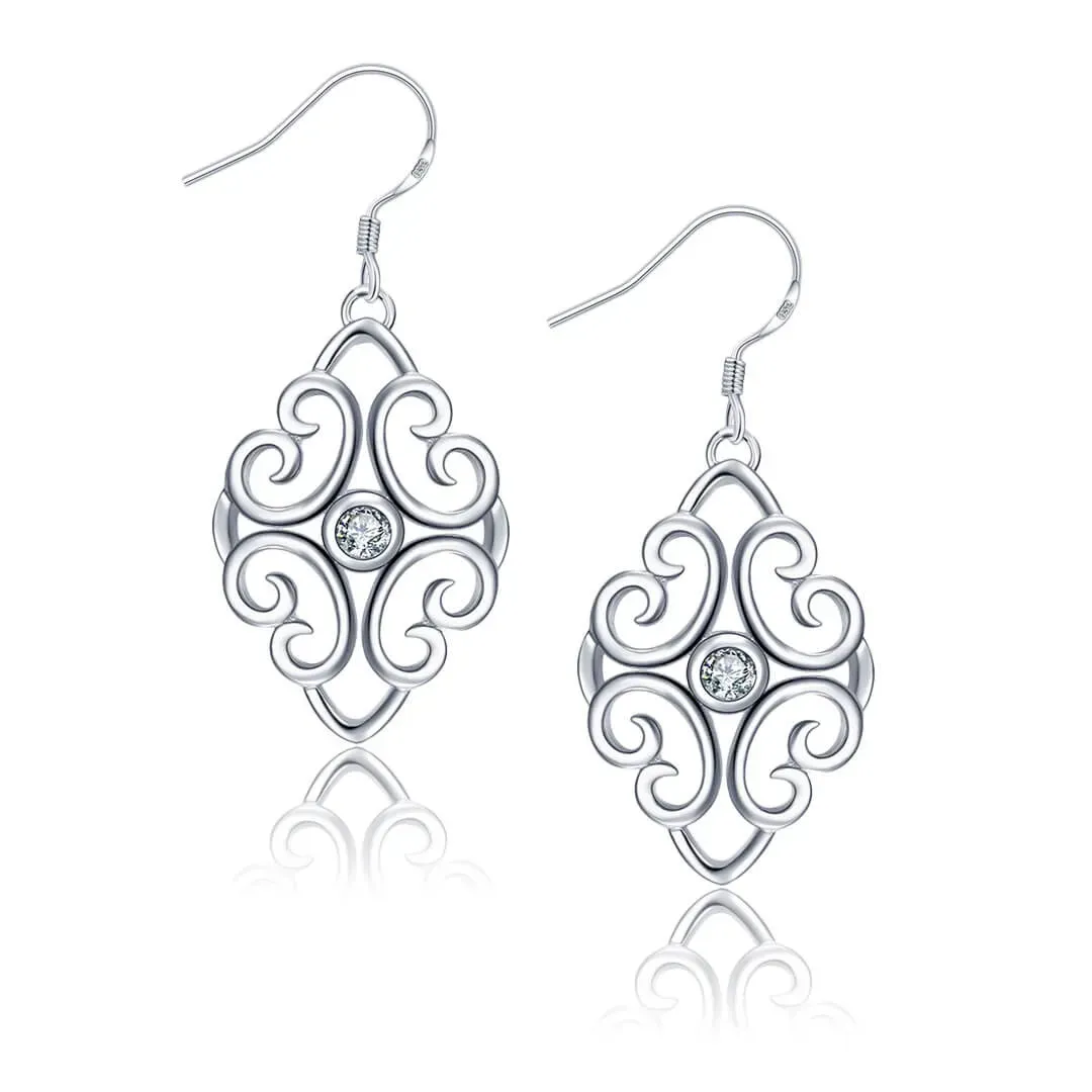 Náušnice s antickým závěsem Athena se zirkonem