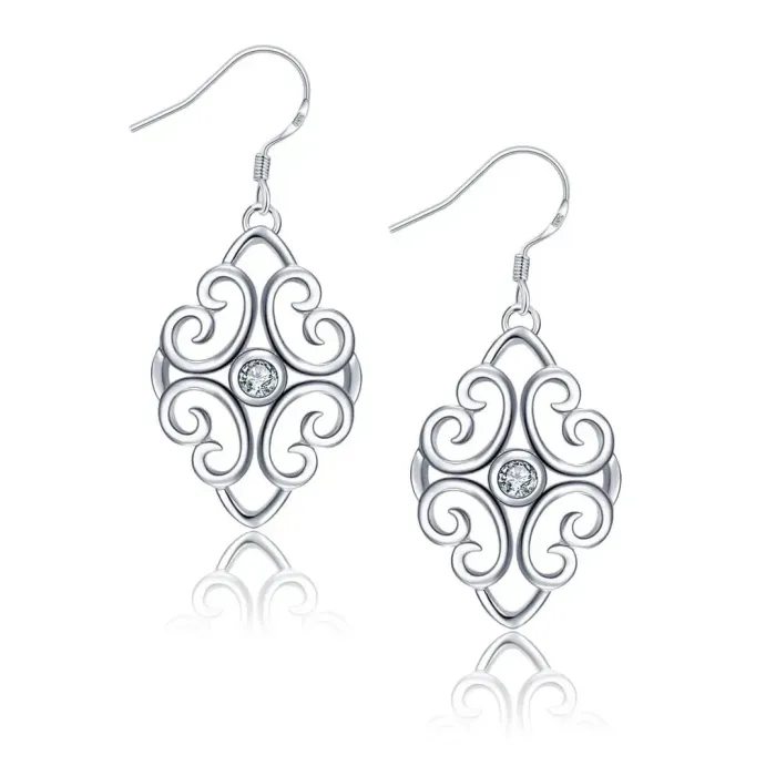 Náušnice s antickým závěsem Athena se zirkonem