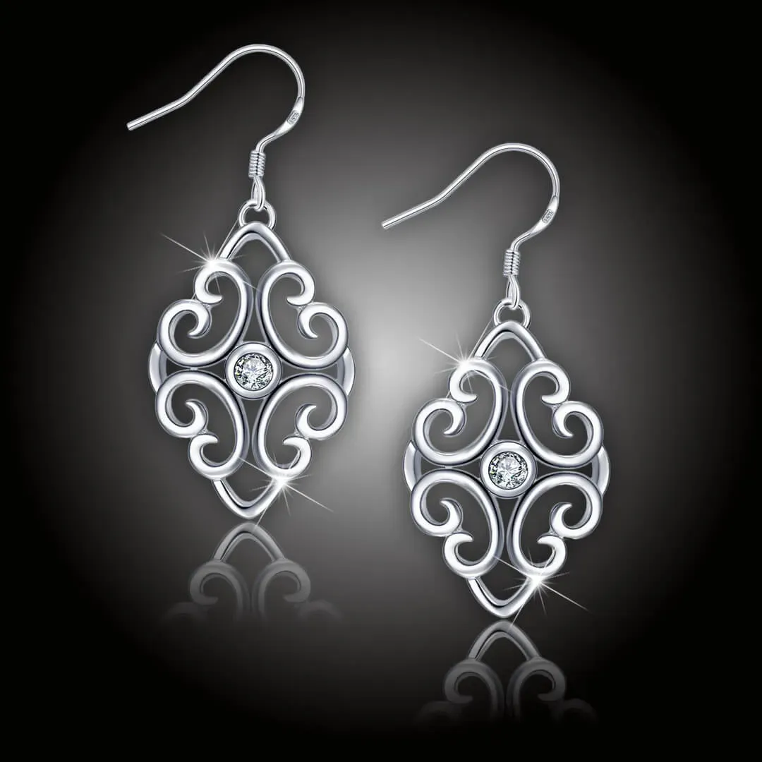 Náušnice s antickým závěsem Athena se zirkonem 2