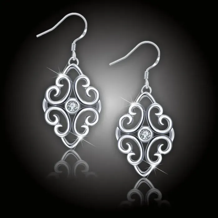 Náušnice s antickým závěsem Athena se zirkonem