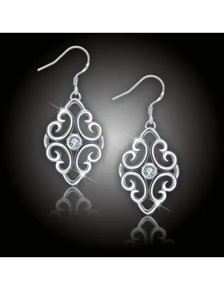 Náušnice s antickým závěsem Athena se zirkonem