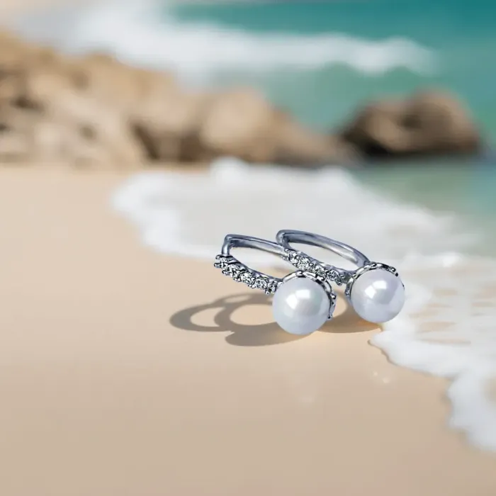 Perlové náušnice Rebecca White Pearl