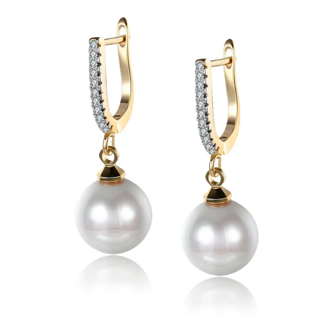 Pozlacené náušnice Marianne White Pearl