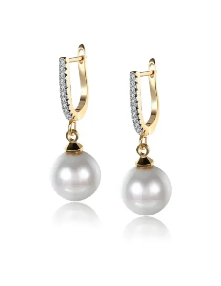 Pozlacené náušnice Marianne White Pearl