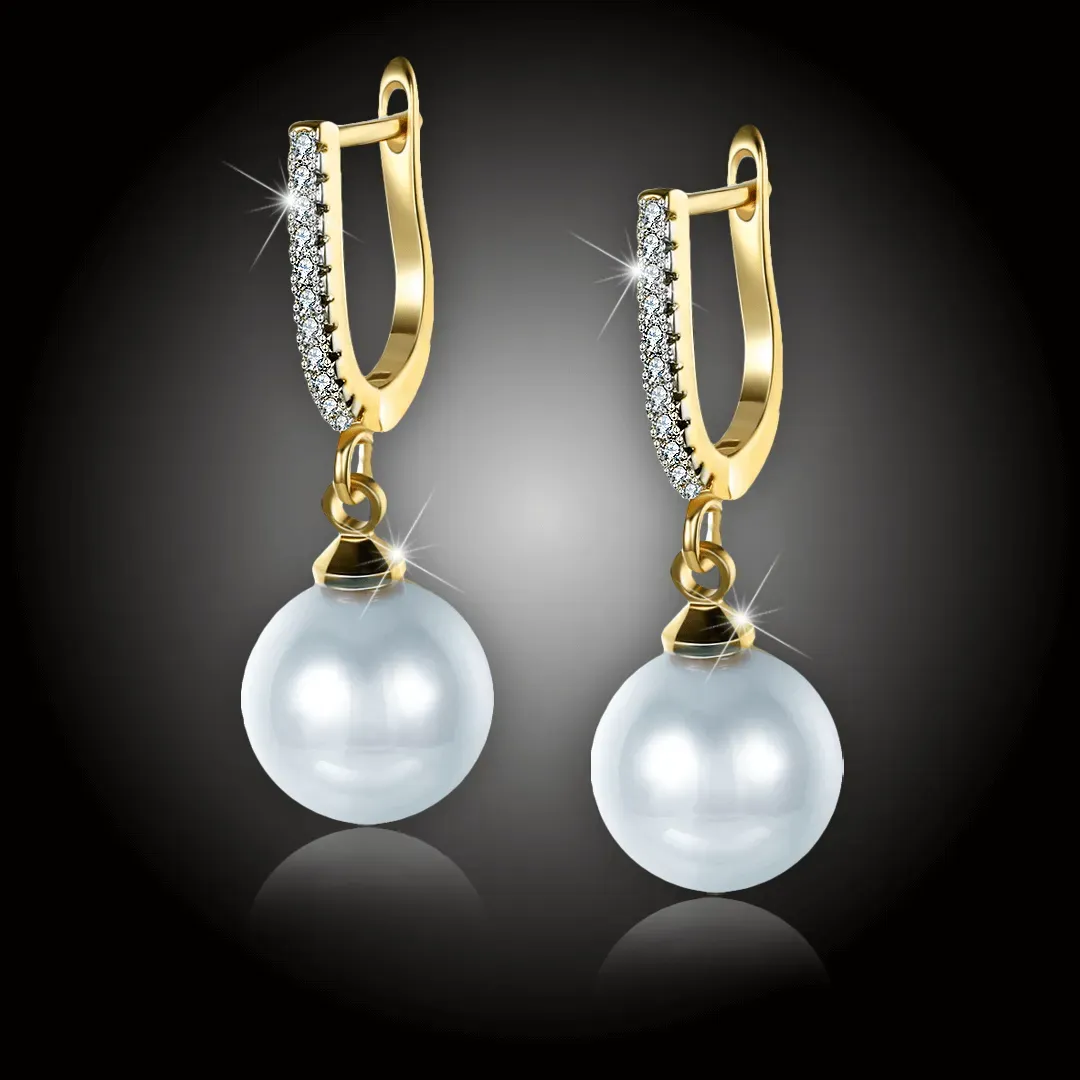 Pozlacené náušnice Marianne White Pearl 2