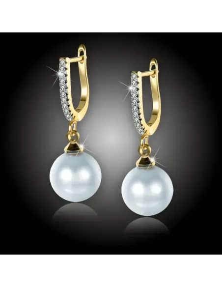 Pozlacené náušnice Marianne White Pearl