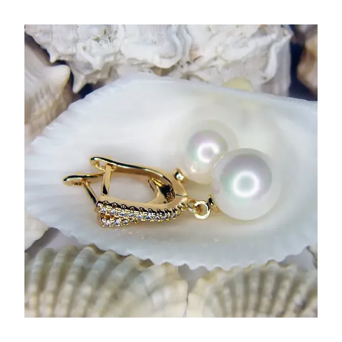 Pozlacené náušnice Marianne White Pearl