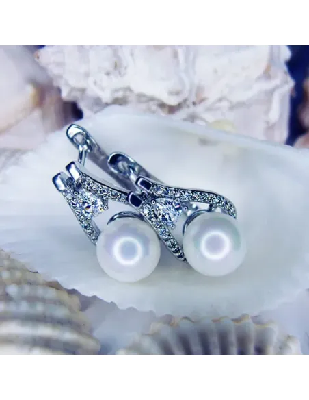 Perlové náušnice Venus White Pearl