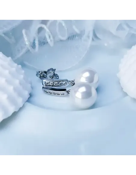 Perlové náušnice Giselle White Pearl