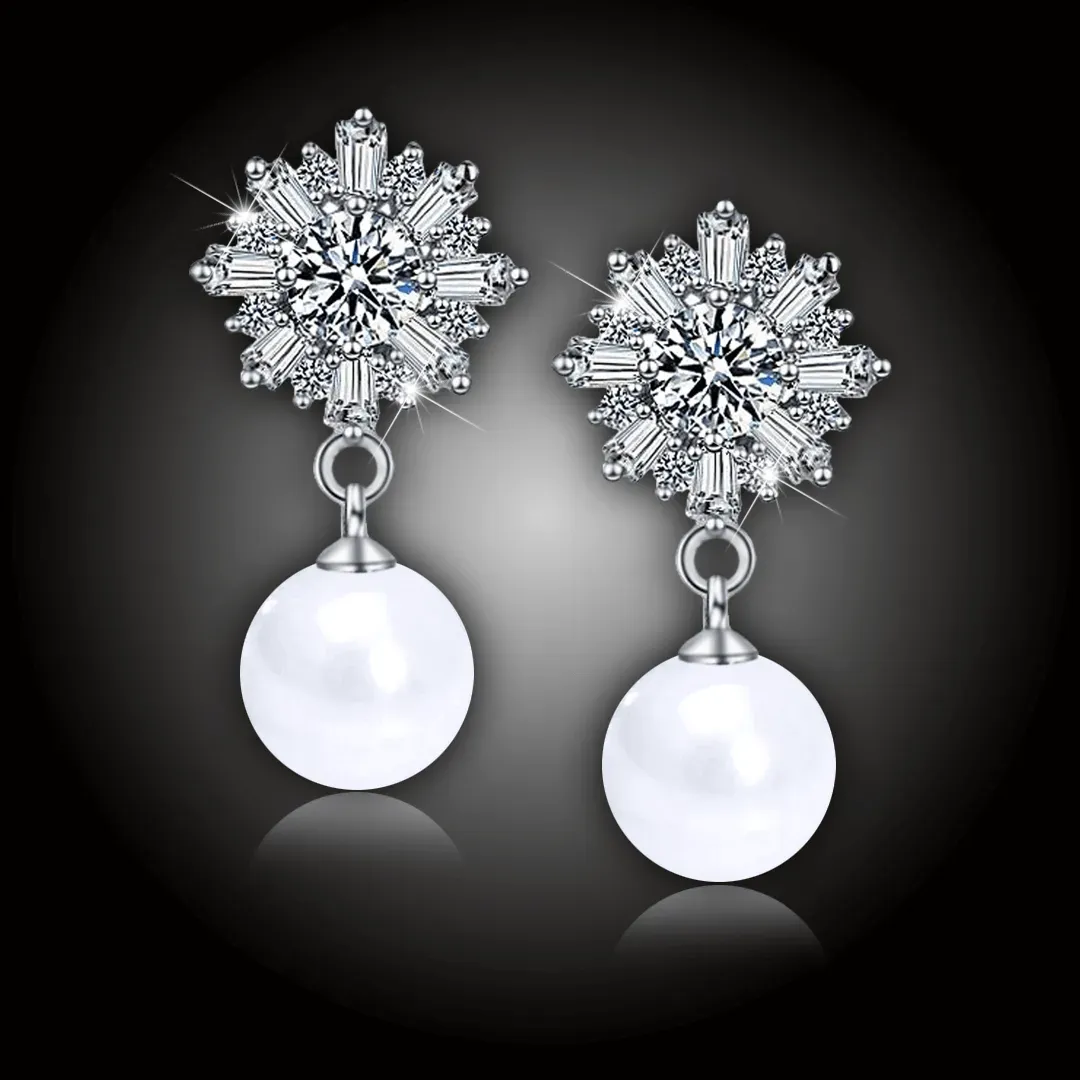 Perlové náušnice Ice Queen White Pearl 2