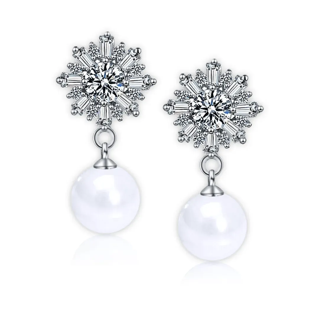 Perlové náušnice Ice Queen White Pearl