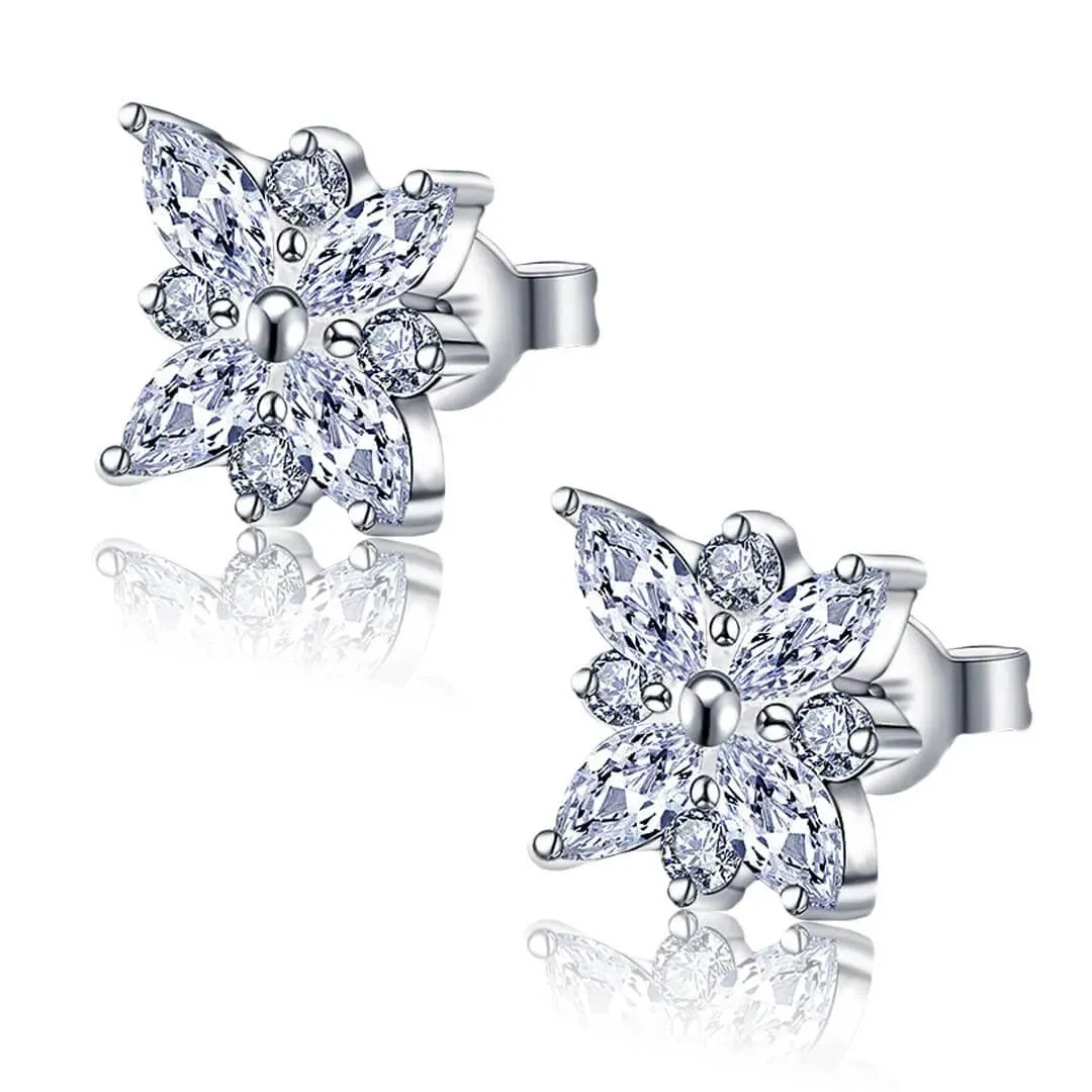 Okouzlující náušnice Diamantová květina
