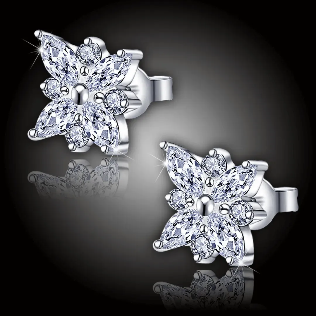 Okouzlující náušnice Diamantová květina 2