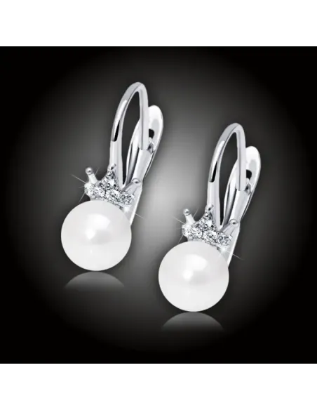 Perlové náušnice Pearl Princess White Pearl