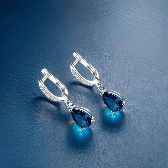 Náušnice Brillance Adele Royal Blue