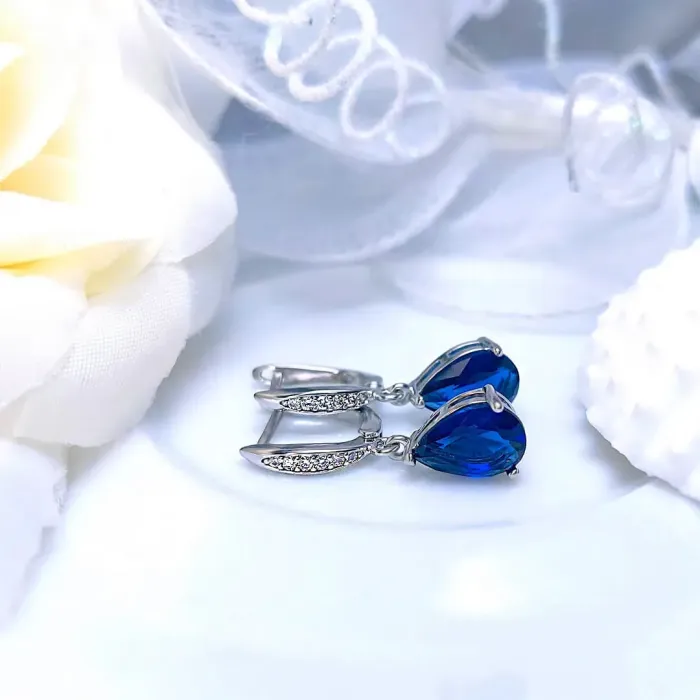 Náušnice Brillance Adele Royal Blue