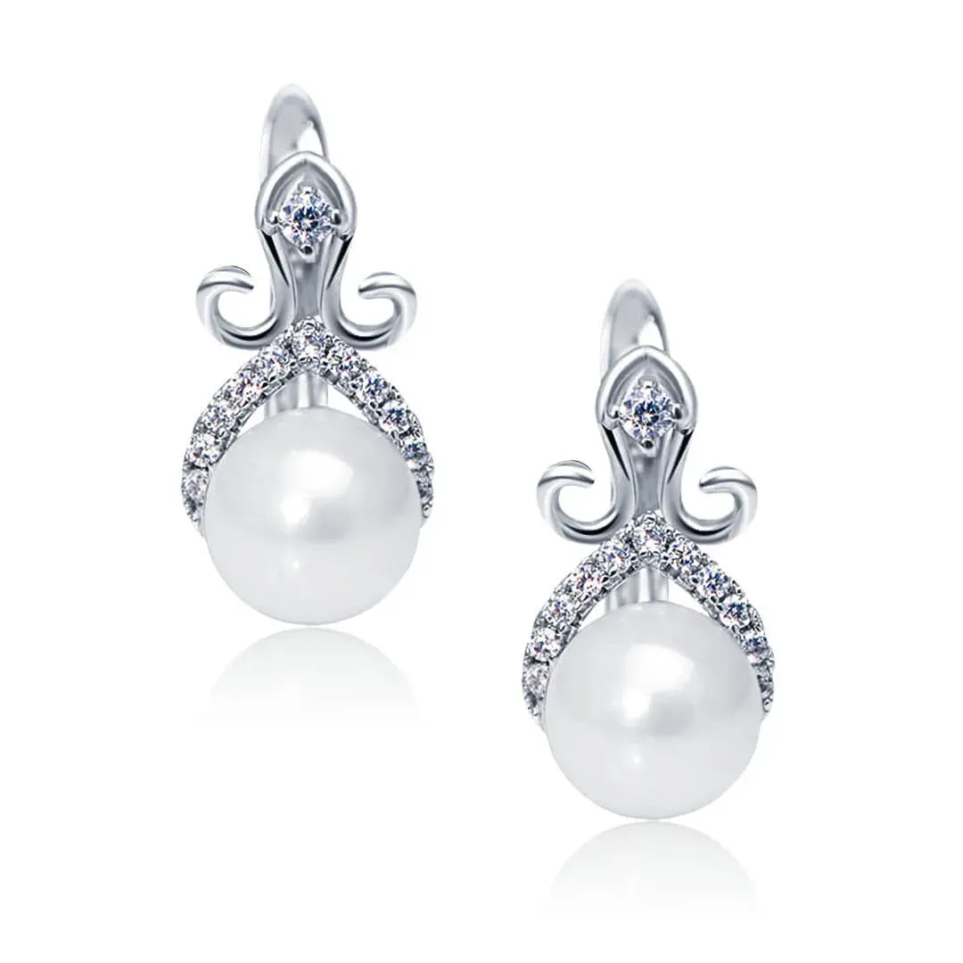 Perlové náušnice Scarlett White Pearl