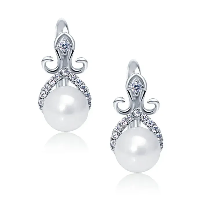 Perlové náušnice Scarlett White Pearl