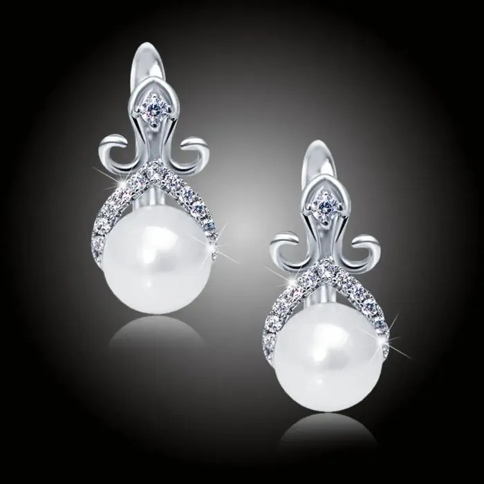 Perlové náušnice Scarlett White Pearl