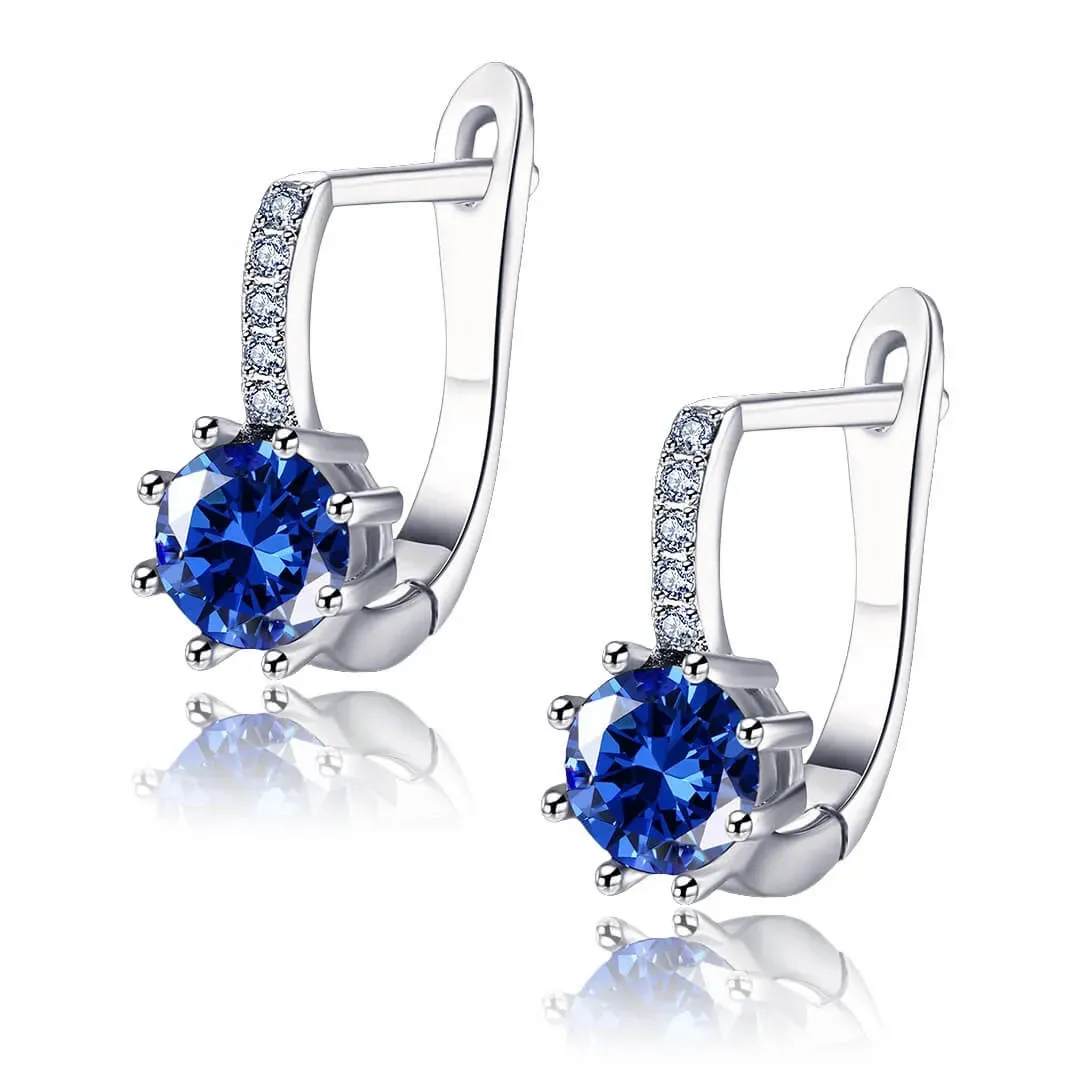 Náušnice Brillance Tiffany Blue s krystaly Swarovski
