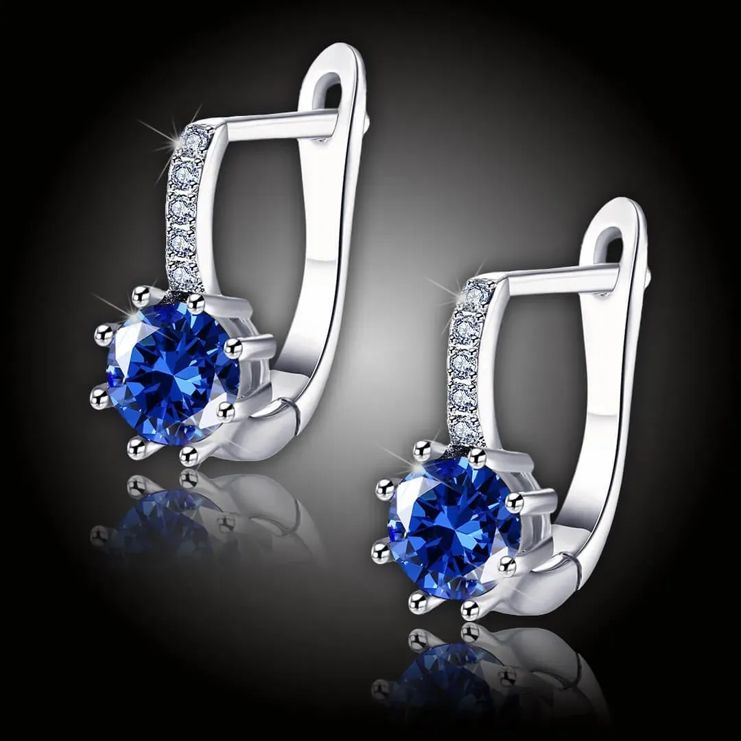 Náušnice Brillance Tiffany Blue s krystaly Swarovski 2