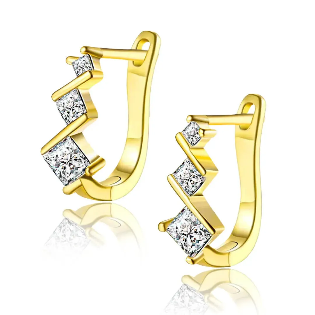 Pozlacené náušnice La Diamantina Aria Gold se zirkony