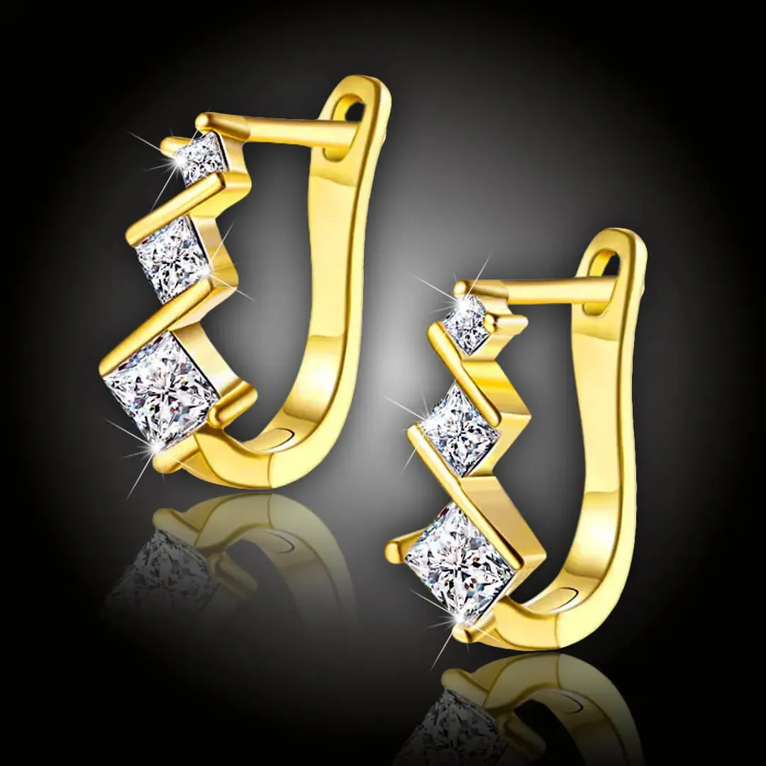 Pozlacené náušnice La Diamantina Aria Gold se zirkony 2