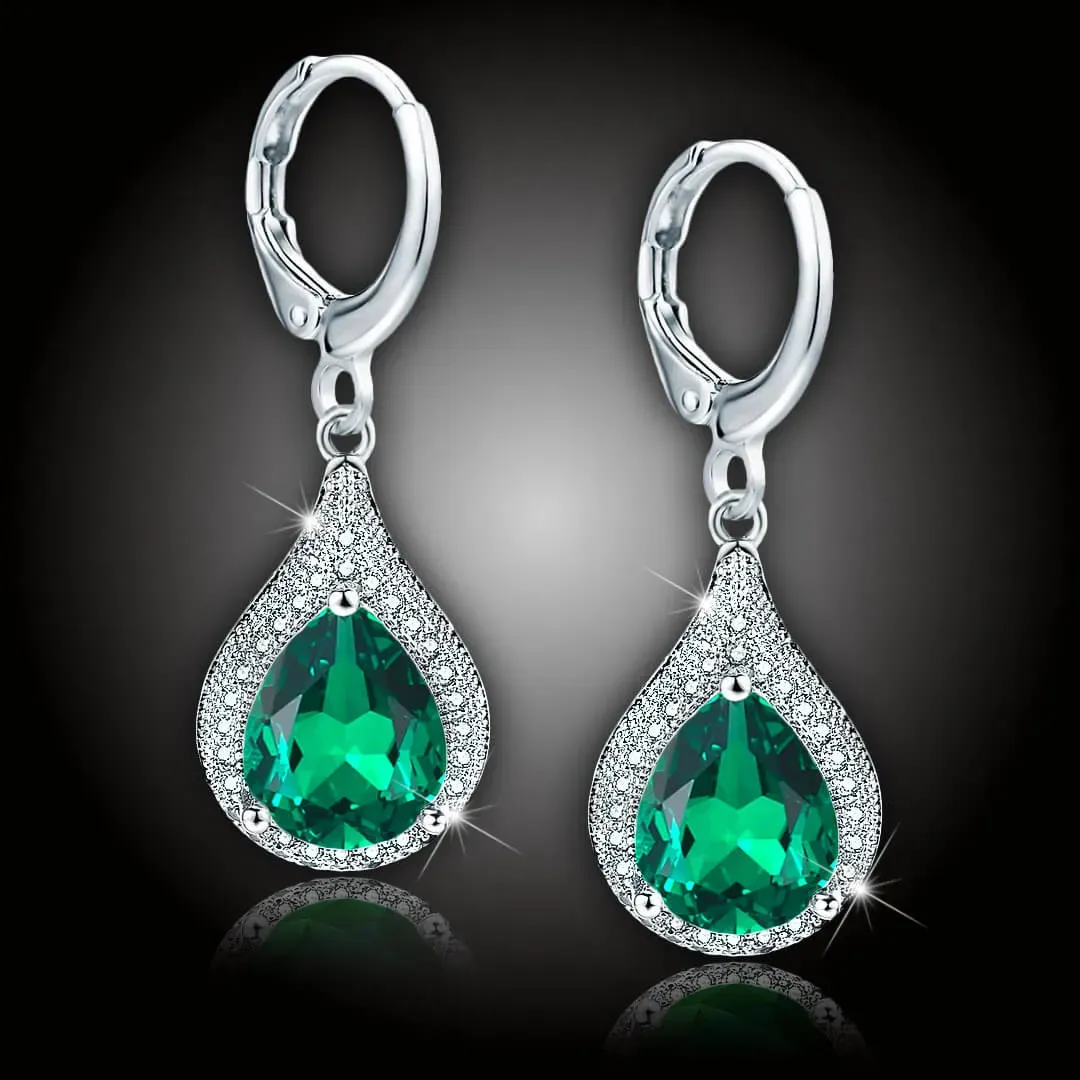 Náušnice Brillance Priscilla Smaragd Green s krystaly Swarovski 2