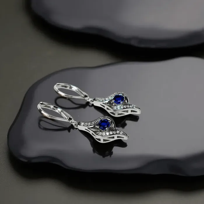 Náušnice Brillance Gloria Royal Blue